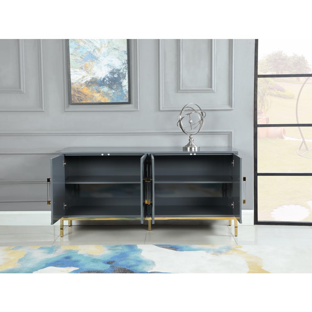 Junior Grey Lacquer w/ Gold Plated Sideboard By Best Master Furniture | Sideboards |  Modishstore  - 2