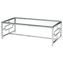 Silver Stainless Steel Living Room Glass Coffee Table By Best Master Furniture