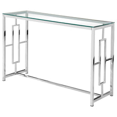 Silver Stainless Steel Glass Sofa Table By Best Master Furniture
