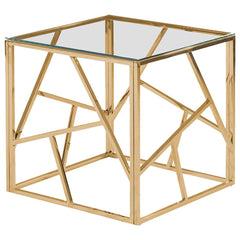 Stainless Steel Living Room Gold End Table By