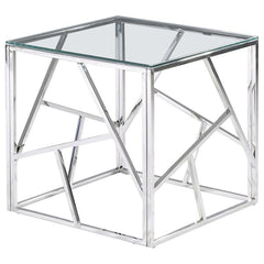 Stainless Steel Living Room Silver End Table By Best Master Furniture