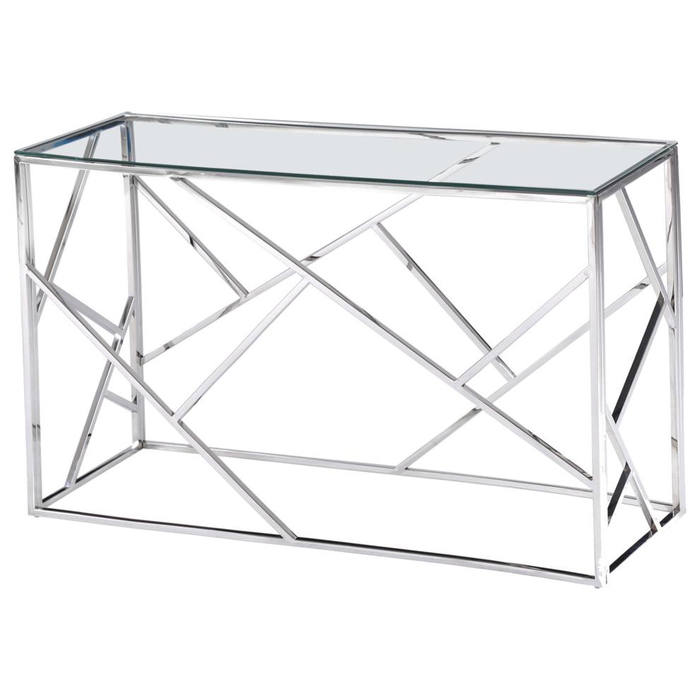 Stainless Steel Living Room Silver Sofa Table By Best Master Furniture | Console Tables |  Modishstore 