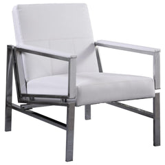 Leather and Stainless Steel Accent Chair By Best Master Furniture