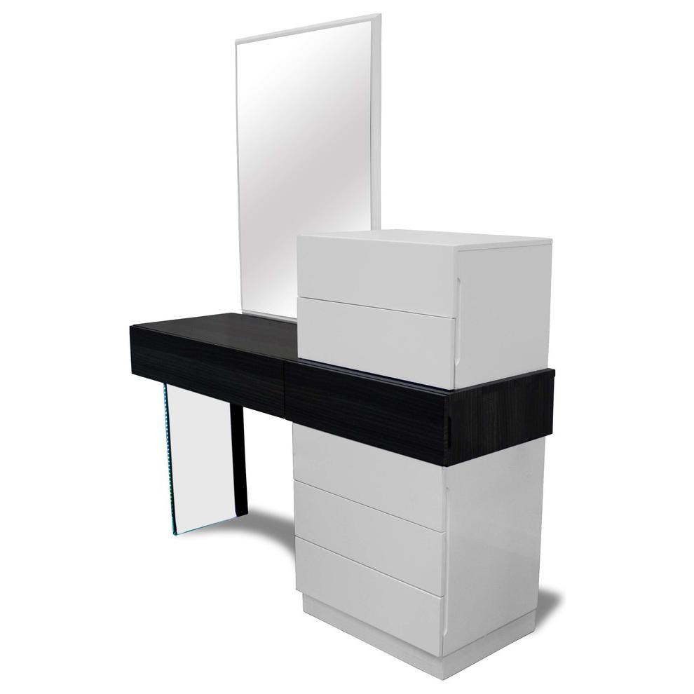 Ireland Modern White and Gray Vanity Dresser With Mirror By Best Master Furniture | Dressers |  Modishstore  - 2