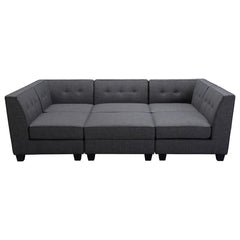 Crux 6-piece Modular Gray Fabric Living Room Sectional By Best Master Furniture