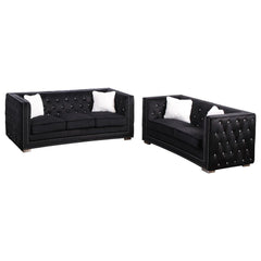 Ruby 2 Pieces Embellished Tufted Sofa & Loveseat By Best Master Furniture