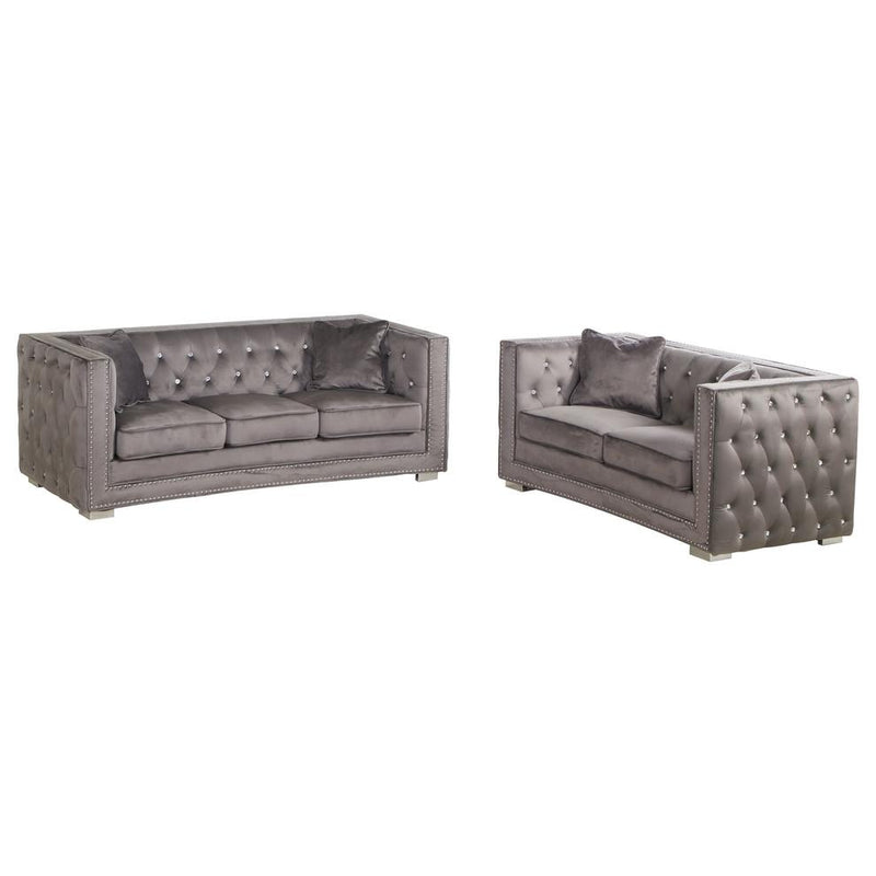 Ruby 2 Pieces Embellished Tufted Sofa & Loveseat By Best Master Furniture | Sofas |  Modishstore 
