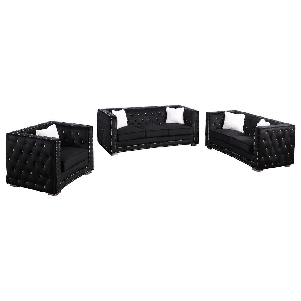 Ruby 3 Pieces Embellished Tufted Sofa & Loveseat By Best Master Furniture |  |  Modishstore 
