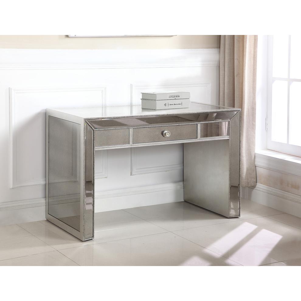 Jameson Silver Mirrored Writing Desk By Best Master Furniture | Desks |  Modishstore  - 2