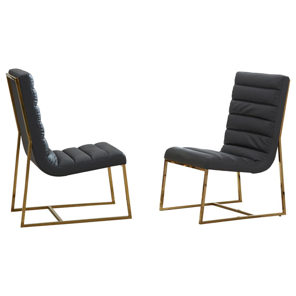 Faux- Leather Modern Dining Side Chairs Set of 2 By Best Master Furniture