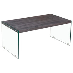 Rectangular Clear Glass Legs Coffee Table By Best Master Furniture