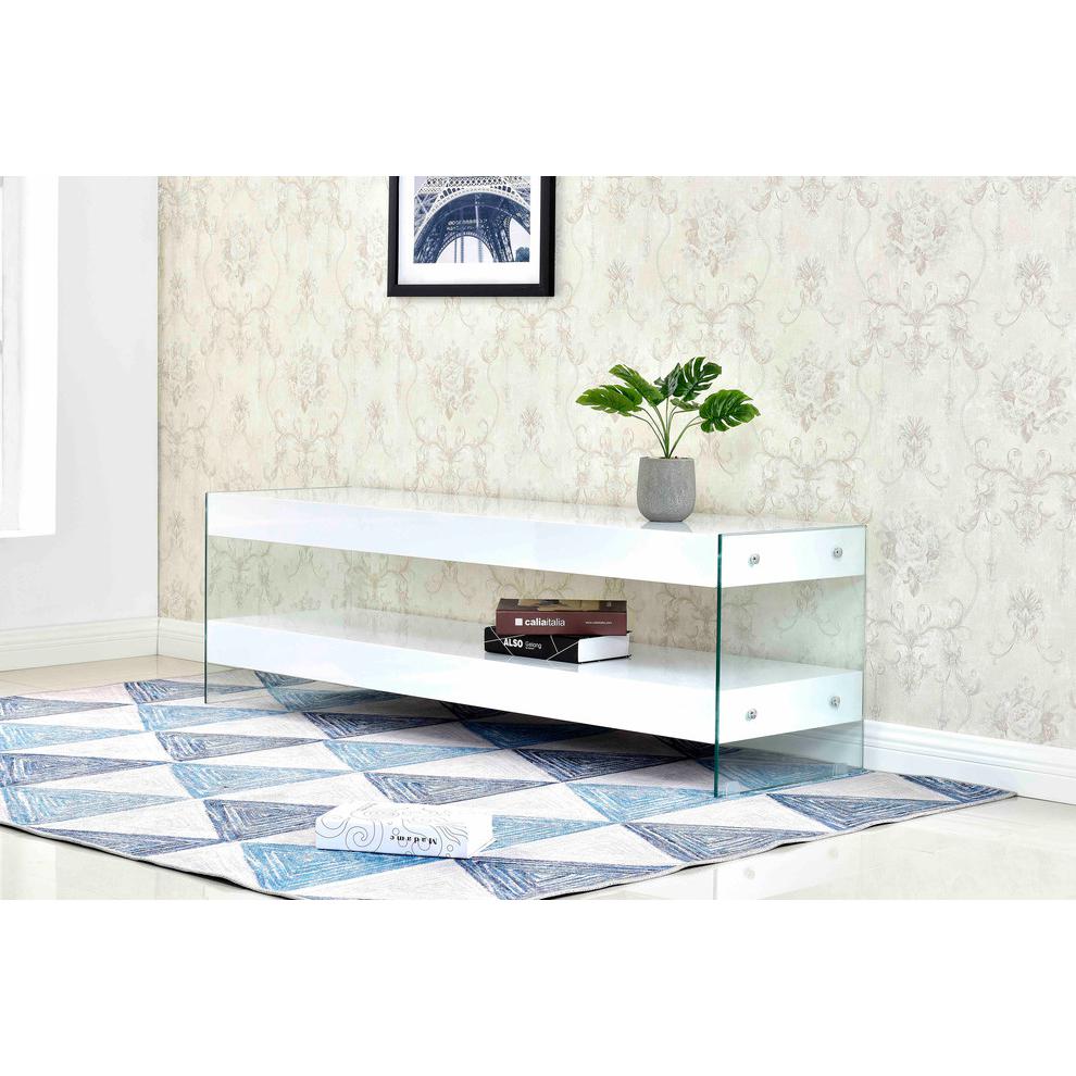 63" White Modern 2 Shelves TV Stand By Best Master Furniture | TV Stands |  Modishstore  - 2