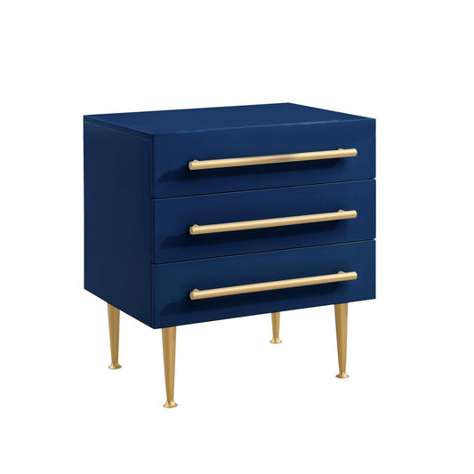 Bellanova Navy Nightstand with Gold Accents By Best Master Furniture | Nightstands |  Modishstore 