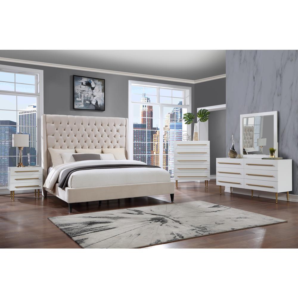 Bellanova White Dresser with Gold Accents By Best Master Furniture | Dressers |  Modishstore  - 3