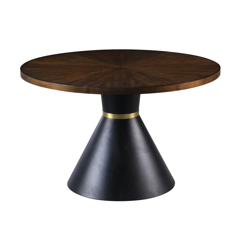 Hemingway Round Oak Dinette Table with Black Base By Best Master Furniture | Dining Tables |  Modishstore 