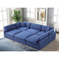 Remington 6-piece Blue Linen Modular Sectional By Best Master Furniture | Sofas |  Modishstore  - 2