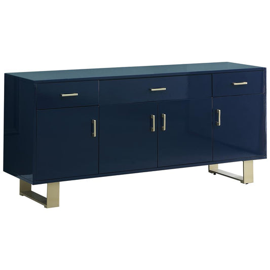 Tyrion Navy Lacquer Sideboard with Gold Accents By Best Master Furniture | Sideboards |  Modishstore 