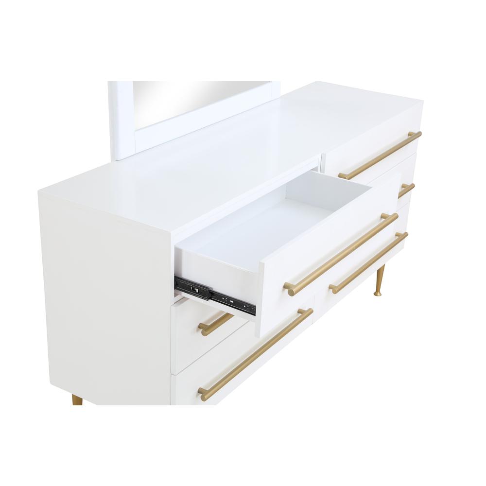 Bellanova White Dresser with Gold Accents By Best Master Furniture | Dressers |  Modishstore  - 2