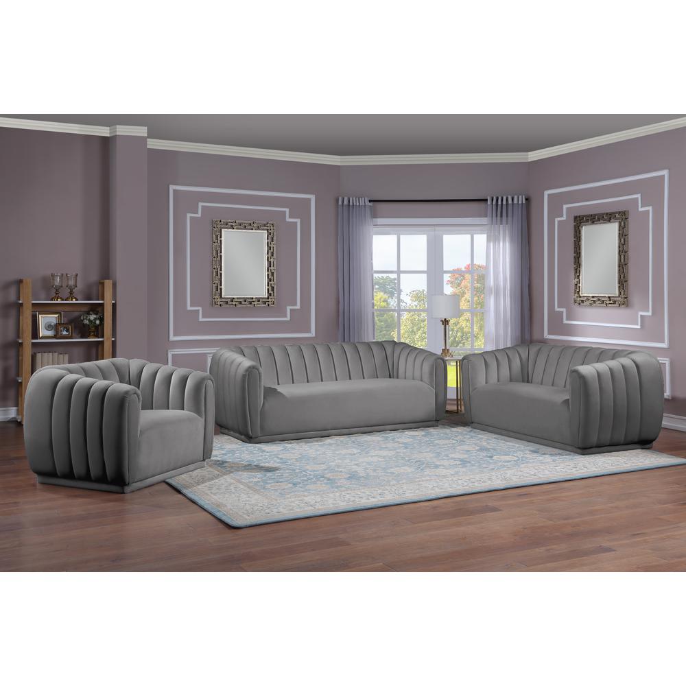 Villanova Gray Velvet Loveseat By Best Master Furniture | Loveseats |  Modishstore  - 2