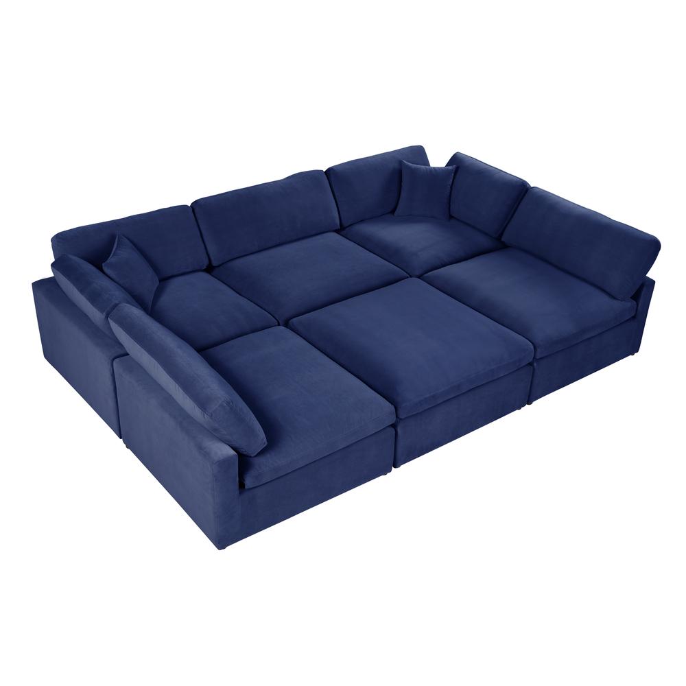 Remington 6-piece Blue Velvet Modular Sectional By Best Master Furniture | Sofas |  Modishstore 