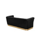Livingston Black Velour Sofa with Gold Trim By Best Master Furniture | Sofas |  Modishstore  - 3