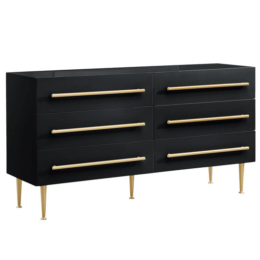 Bellanova Black Dresser with Gold Accents By Best Master Furniture | Dressers |  Modishstore 
