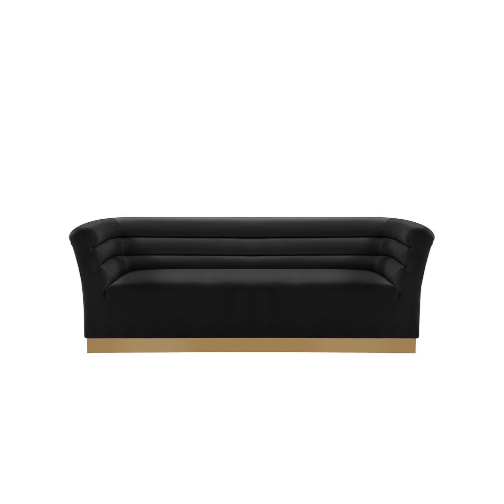 Livingston Black Velour Sofa with Gold Trim By Best Master Furniture | Sofas |  Modishstore  - 2
