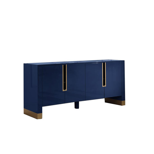Akantha 68" Lacquer with Gold Accents Sideboard, Navy Blue By Best Master Furniture | Sideboard |  Modishstore 