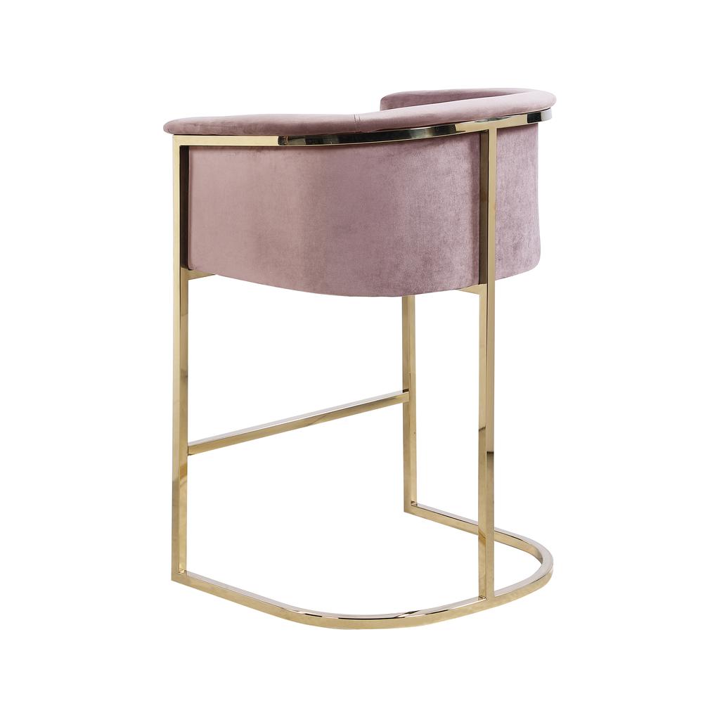 Lexie Pink Bar Stools with Gold Base(Set of 2) By Best Master Furniture | Bar Stools |  Modishstore  - 3