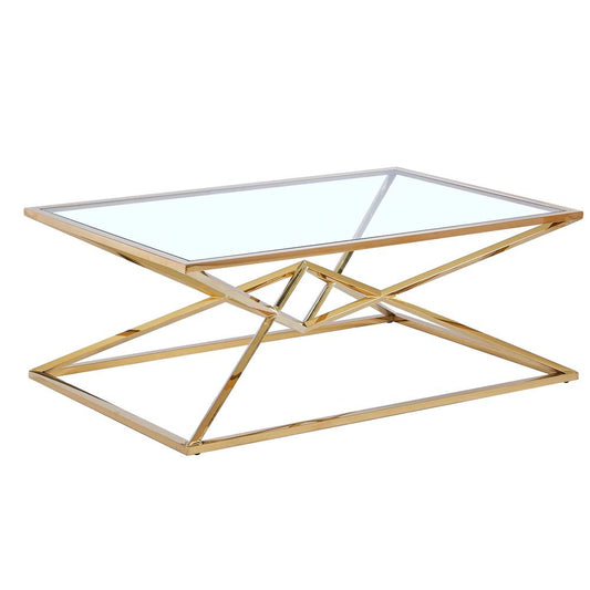 Emerson Gold Glass Coffee Table By  Best Master Furniture | Coffee Tables |  Modishstore 