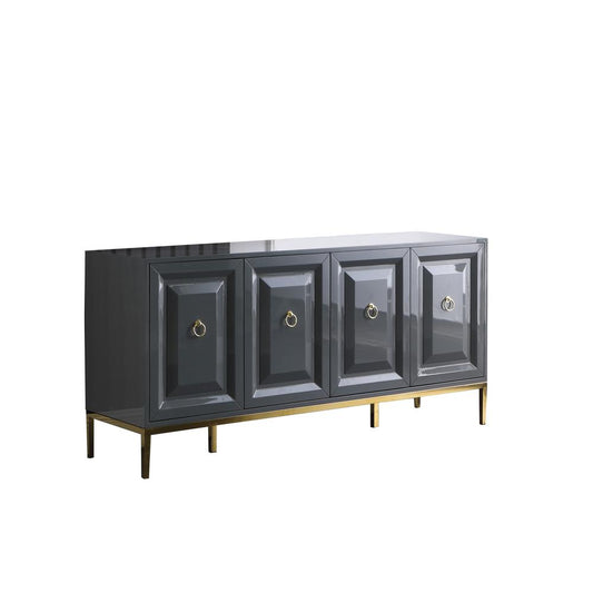 Sujay 66" Lacquer with Gold Accents Sideboard, Grey By  Best Master Furniture | Sideboards |  Modishstore 