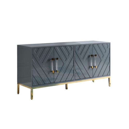 Junior Grey Lacquer w/ Gold Plated Sideboard By Best Master Furniture | Sideboards |  Modishstore 