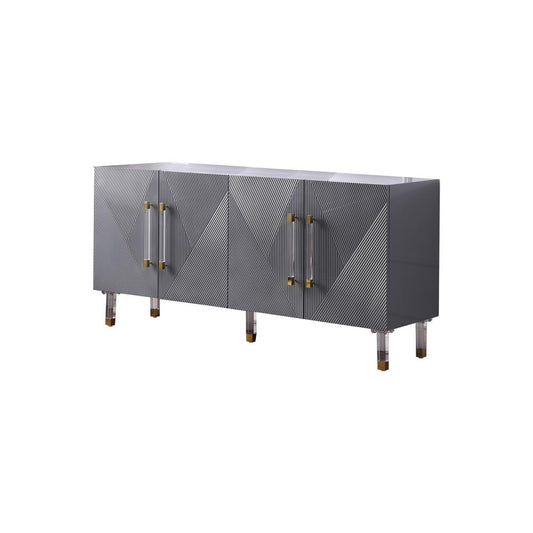 Fenella 65" Lacquer with Gold Accents Sideboard, Grey By Best Master Furniture | Sideboards |  Modishstore 