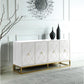 Senior White Lacquer w/ Gold Plated Sideboard By Best Master Furniture | Sideboards |  Modishstore  - 2