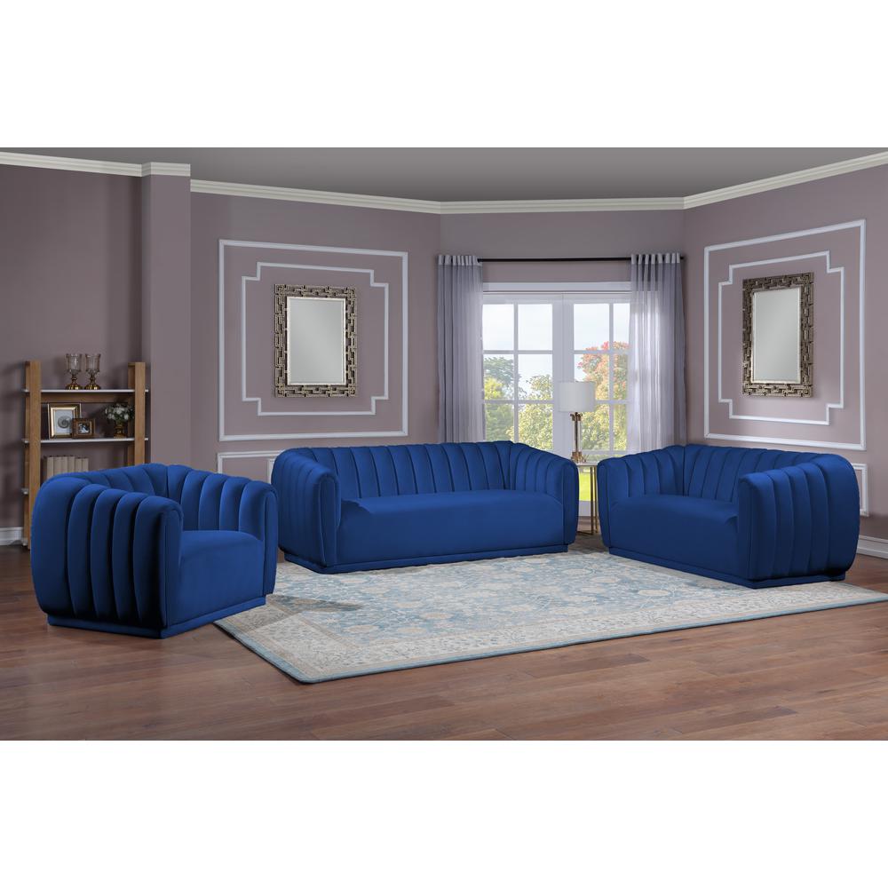 Villanova Navy Velvet Sofa By Best Master Furniture | Sofas |  Modishstore  - 2