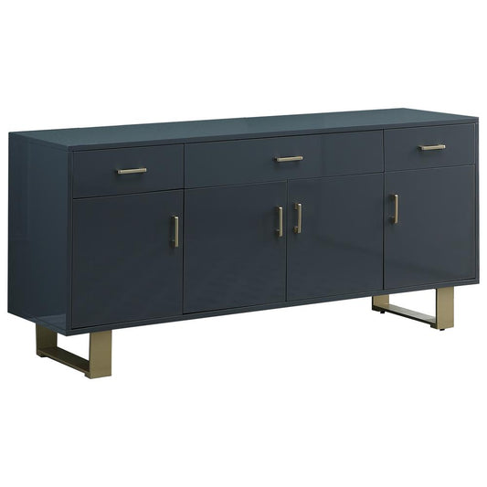 Tyrion Gray Lacquer Sideboard with Gold Accents By Best Master Furniture | Sideboards |  Modishstore 