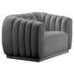 Villanova Gray Velvet Arm Chair By Best Master Furniture | Armchairs |  Modishstore 