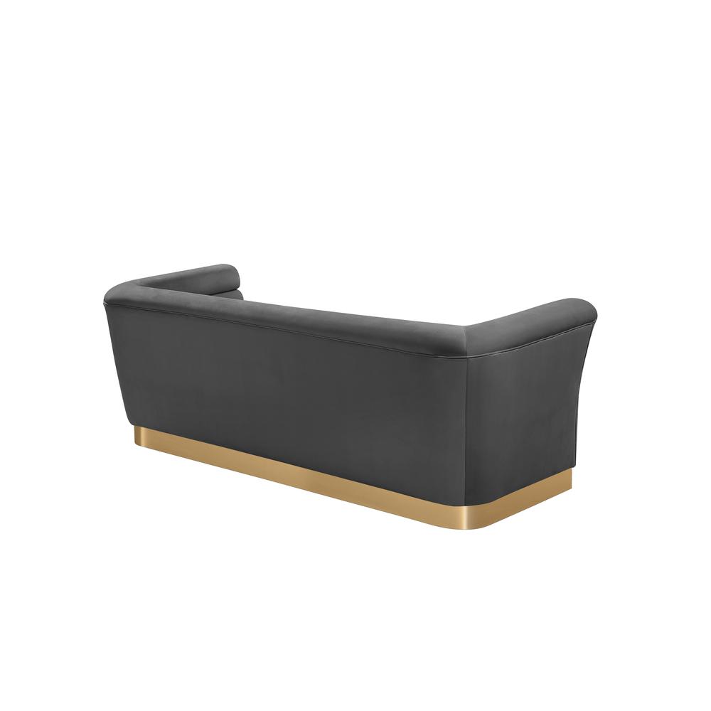 Livingston Gray Velour Sofa with Gold Trim By Best Master Furniture | Sofas |  Modishstore  - 3