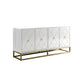 Senior White Lacquer w/ Gold Plated Sideboard By Best Master Furniture | Sideboards |  Modishstore 