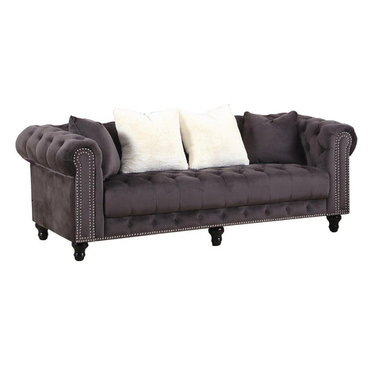 Jillian Gray Tufted Velvet Sofa By Best Master Furniture | Sofas |  Modishstore 