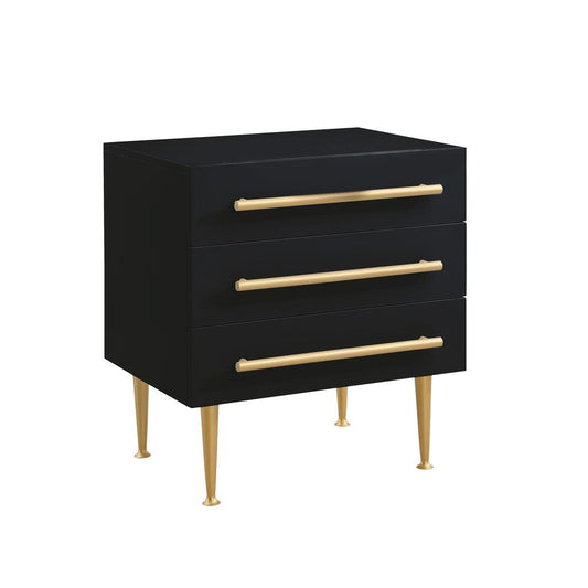 Bellanova Black Nightstand with Gold Accents By Best Master Furniture | Nightstands |  Modishstore 