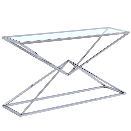 Emerson Silver Glass Console Table By Best Master Furniture | Console Tables |  Modishstore 