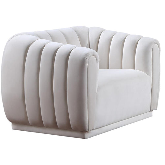 Villanova Cream Velvet Arm Chair By Best Master Furniture | Armchairs |  Modishstore 