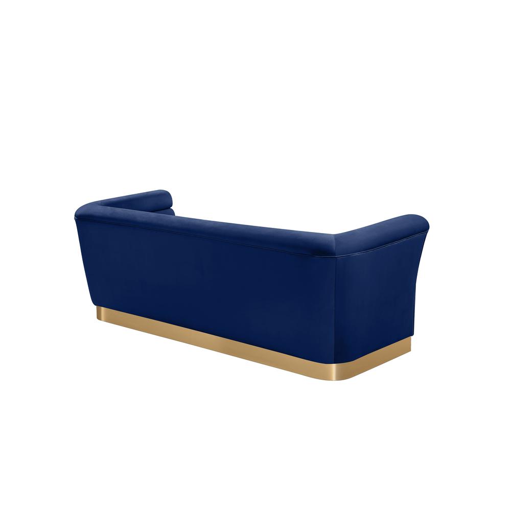 Livingston Blue Velour Sofa with Gold Trim By Best Master Furniture | Sofas |  Modishstore  - 3