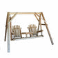 Natural Wood Tete-A-Tete Yard Swing By Homeroots | Outdoor Porch Swings | Modishstore - 2