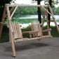 Natural Wood Tete-A-Tete Yard Swing By Homeroots | Outdoor Porch Swings | Modishstore - 2