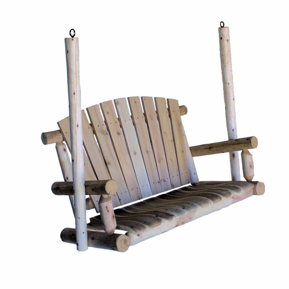 Natural Wood Porch Swing By Homeroots - 370282 | Outdoor Porch Swings | Modishstore - 2