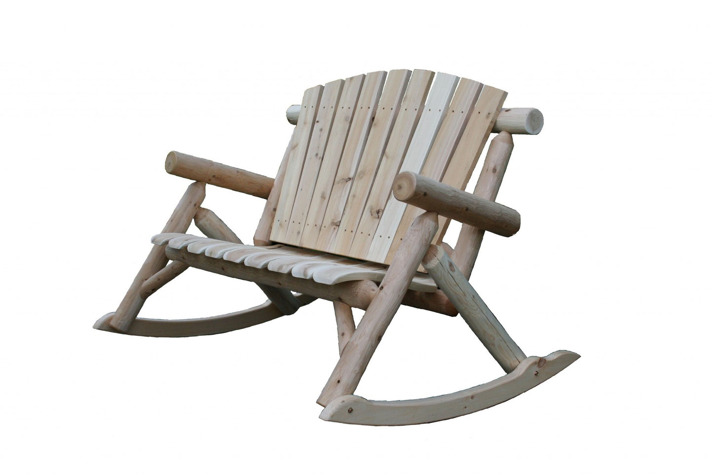Natural Wood Rocking Loveseat By Homeroots | Outdoor Sofas, Loveseats & Sectionals | Modishstore