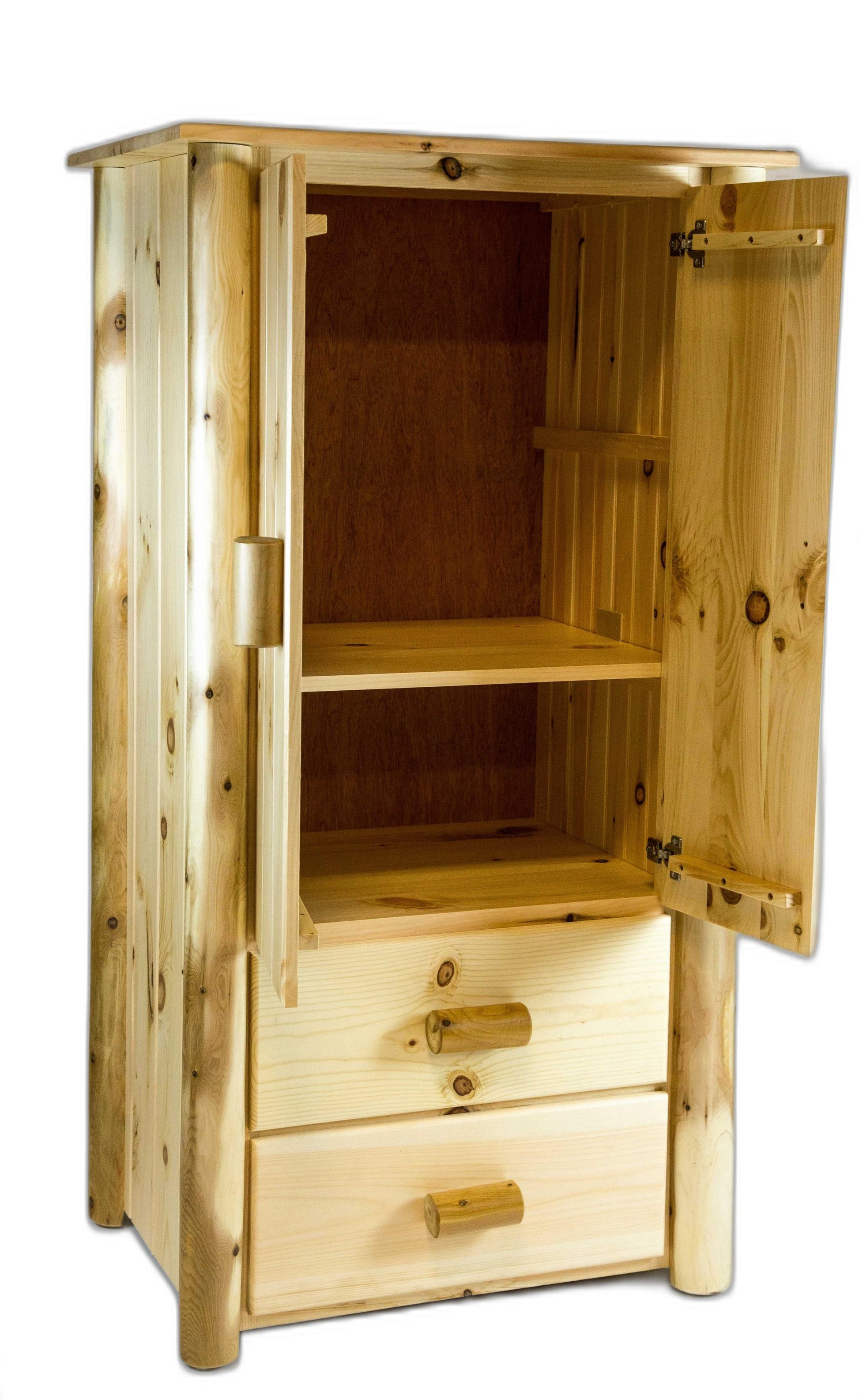 Natural Unfinished All Wood Armoire By Homeroots | Armoires & Wardrobes | Modishstore - 4