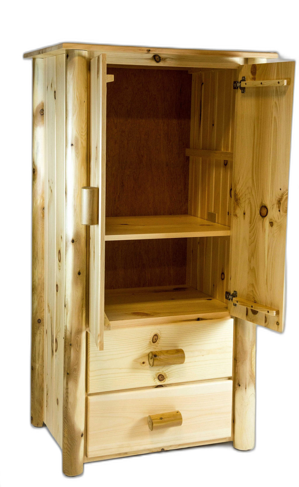 Natural Clear Finish All Wood Armoire By Homeroots | Armoires & Wardrobes | Modishstore - 4